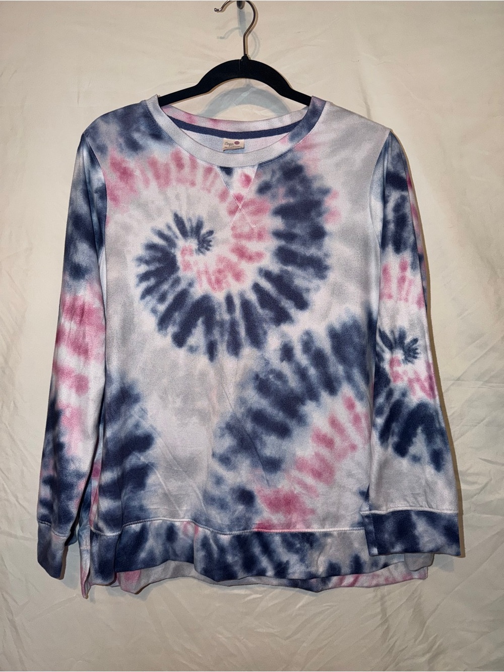 Secret Treasures Tie-Dye Long Sleeve Top - Blue & Pink